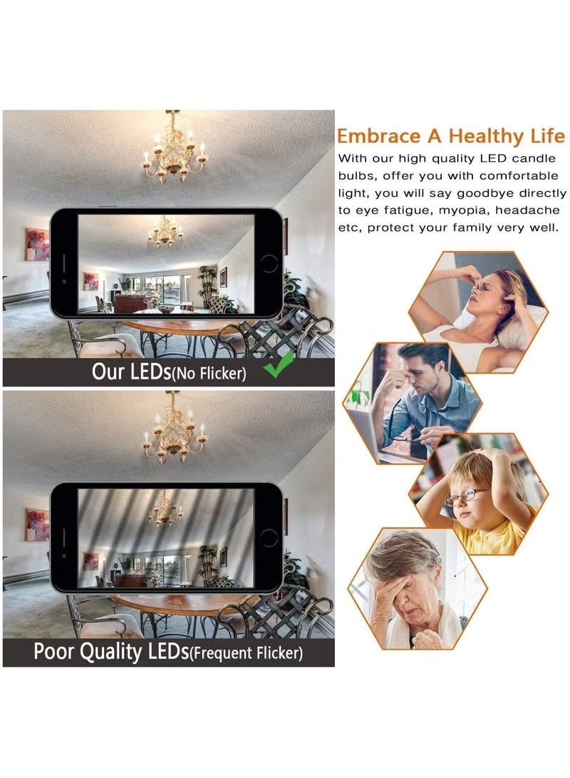 لمبة شمعة LED C35 E14، 4 وات، 2200 كلفن، ضوء كهرماني دافئ، عبوة من قطعتين - Image 4