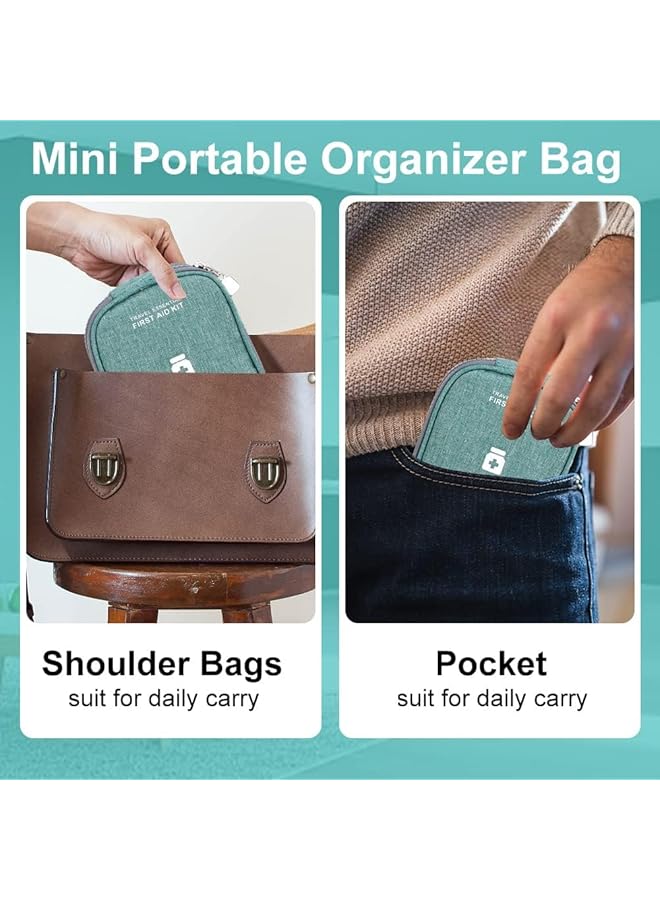 Excefore First Aid Kit Bags 2 Pieces Empty Medicine Bags First Aid Bag Portable Gray Medical Medicine Bags for Outdoor Camping Travel Work - Image 5