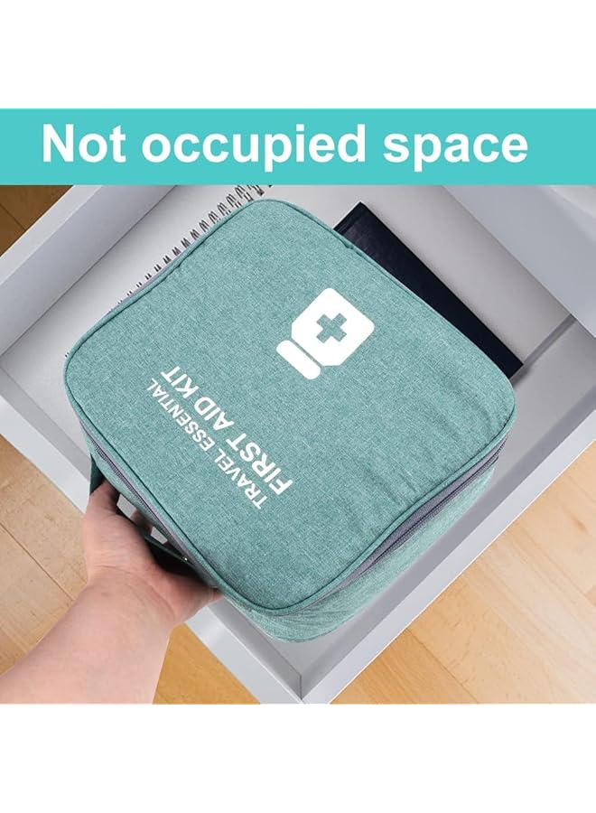 Excefore First Aid Kit Bags 2 Pieces Empty Medicine Bags First Aid Bag Portable Gray Medical Medicine Bags for Outdoor Camping Travel Work - Image 4