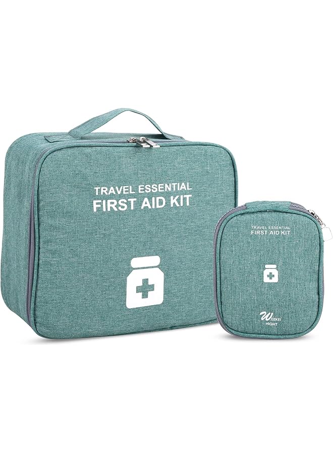 Excefore First Aid Kit Bags 2 Pieces Empty Medicine Bags First Aid Bag Portable Gray Medical Medicine Bags for Outdoor Camping Travel Work - Image 1