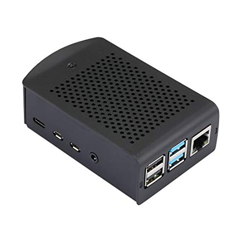 REES52 Raspberry Pi 4 Model B Aluminum Case RPI 4 Metal Shell Black Box Enclosure for RPI 4B Only (Black) - Image 1