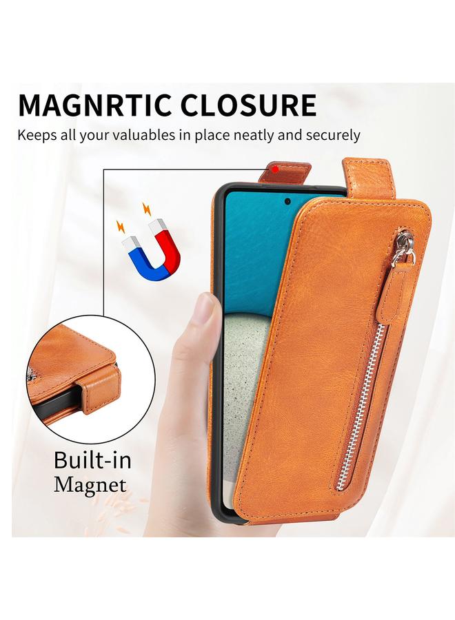 S-TOP Case For Samsung Galaxy A73 5G Zipper Wallet Vertical Flip Leather Phone Case - Image 5