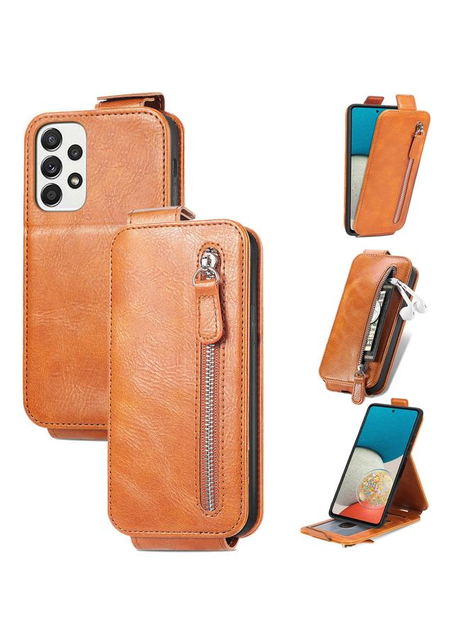 S-TOP Case For Samsung Galaxy A73 5G Zipper Wallet Vertical Flip Leather Phone Case - Image 1