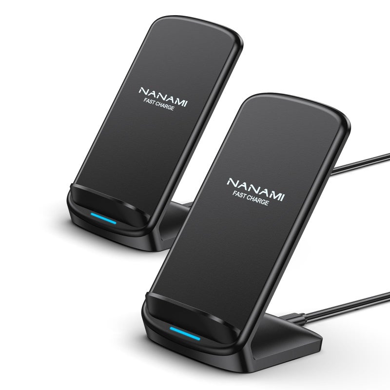 NANAMI Wireless Charger [2 Pack] - 10W Fast Wireless Charging Stand for iPhone 17/17 Air/16/16 Plus/15/14/13/12, Cordless Phone Charger for Samsung Galaxy S26/S26+/S25/S25 Ultra/S24/S23/S22, Pixel 6 - Image 1