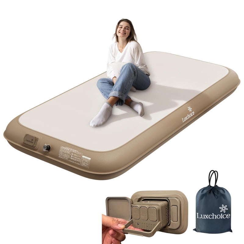 Luxchoice Camping Air Mattress Sleep Cloud Twin with Built in Pump No Air Leak 2 Mins Upgraded Inflatable Mattress Adjustable Firmness Blow up Mattress Ultra Support 1100LBS Portable Home Guests Camping Travel - Image 1