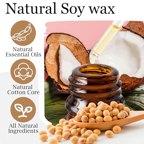 Lihome Candles Gifts for Women - Natural Soy Wax Candle for Home Scented Perfect for Christmas, Birthday, Mother's Day, Vanilla Coconut Candles - Image 3
