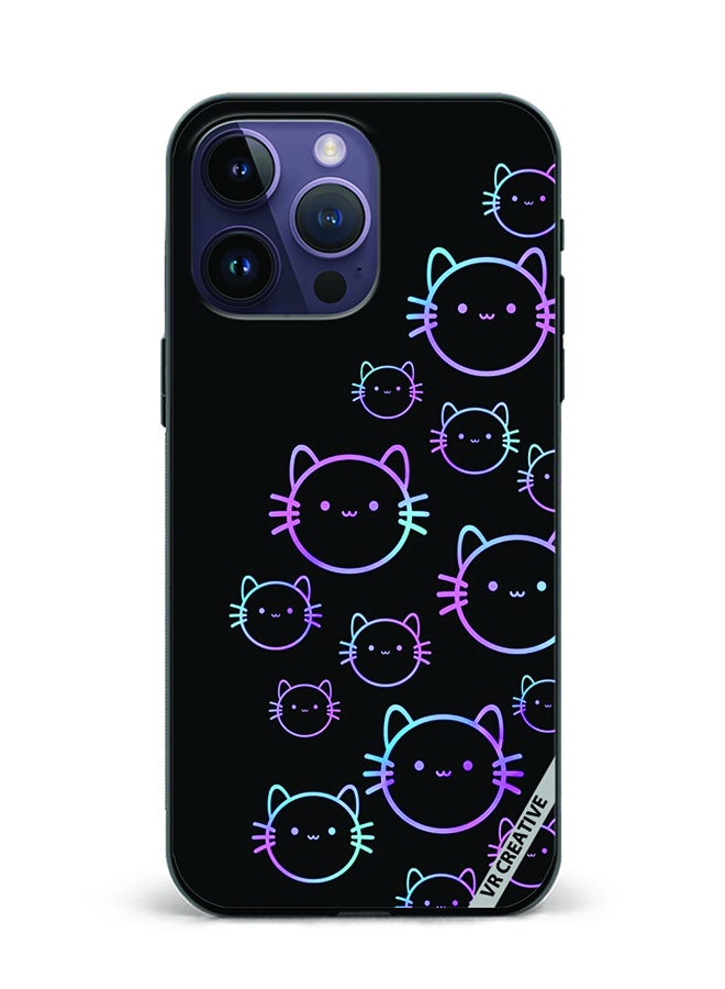 VR CREATIVE Protective Case Cover For Apple iPhone 16 Pro Cat Face Design Multicolour - Image 1
