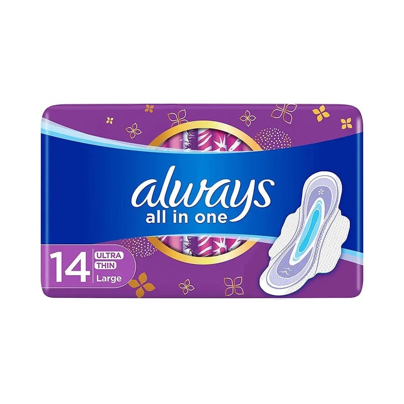 Always All In One Ultra Thin Large Pads with Softer Wings- 14 pcs - Image 1