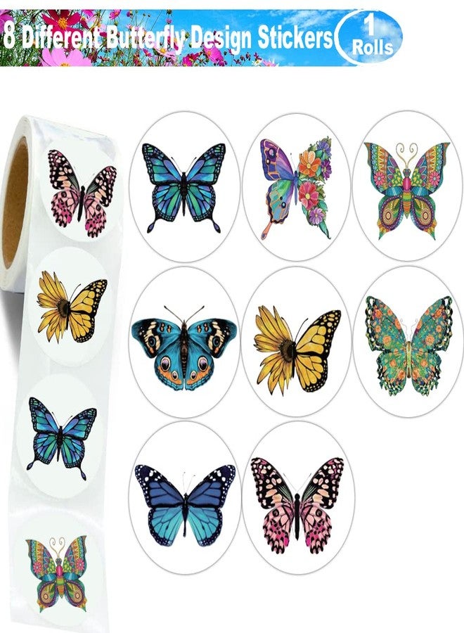 Hohamn 600pcs Butterfly Stickers Roll - 1.5 Inch Stickers for Kids Party Favors & Decoration - Image 2