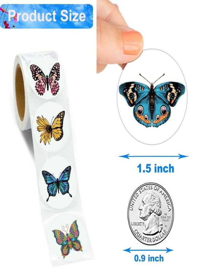 Hohamn 600pcs Butterfly Stickers Roll - 1.5 Inch Stickers for Kids Party Favors & Decoration - Image 3