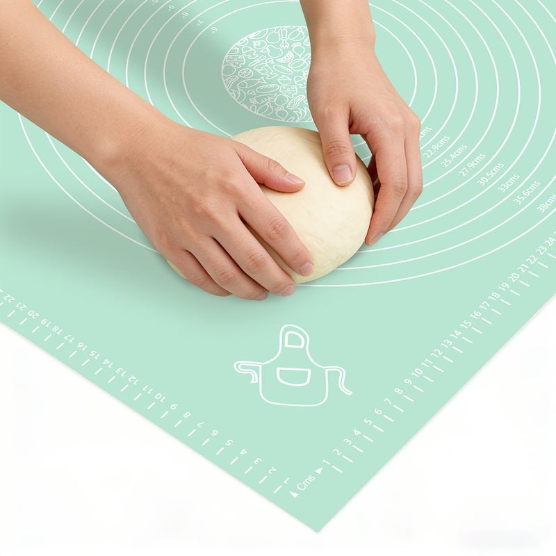 سجادة خبز غير قابلة للانزلاق مع مقياس قياس، أداة مطبخ صغيرة الحجم للعجين - Image 3