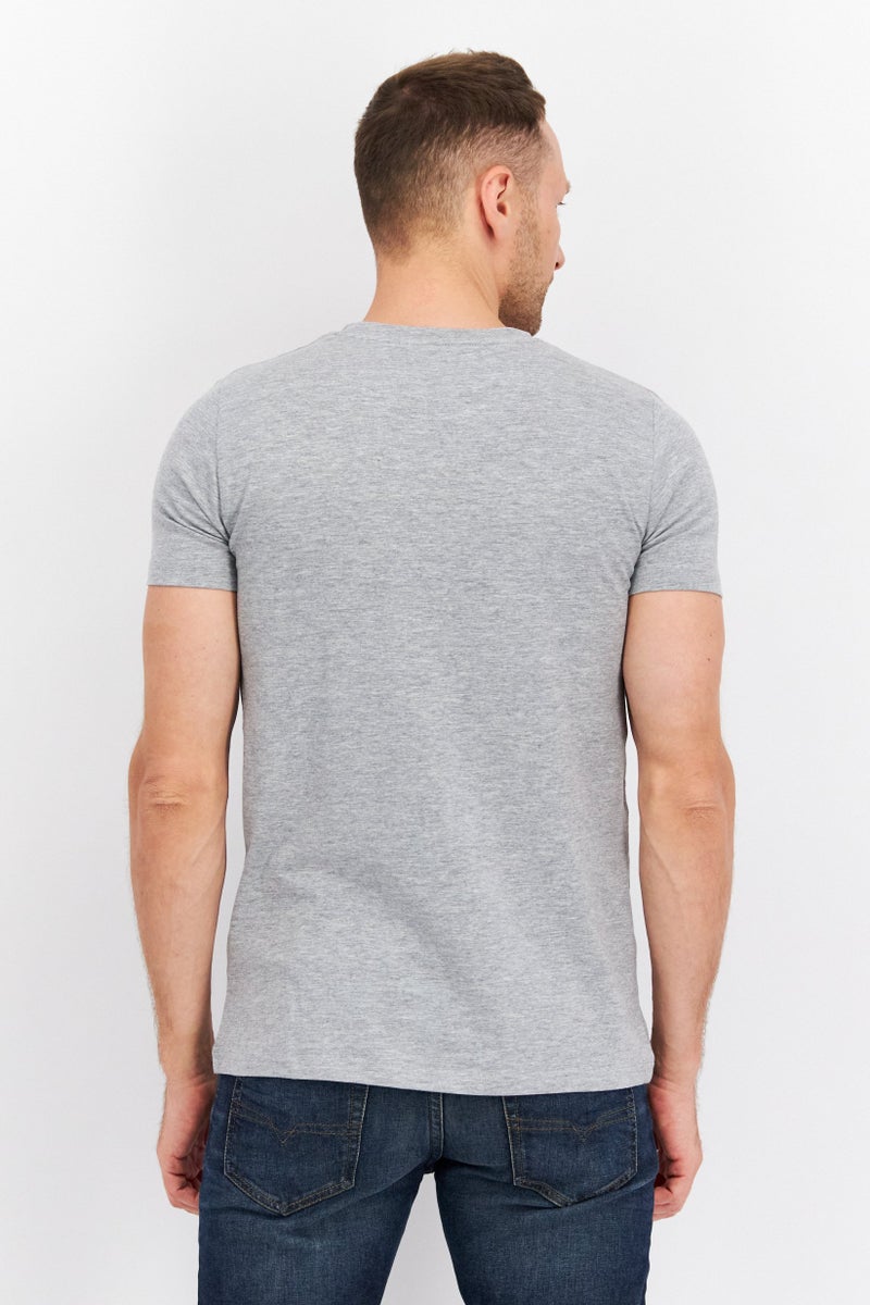 CERRUTI 1881 Men Crew Neck Short Sleeve Brand Logo T-Shirt, Grey - Image 2