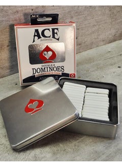 ACE Double Six Dominoes In Tin Case White  - Image 4
