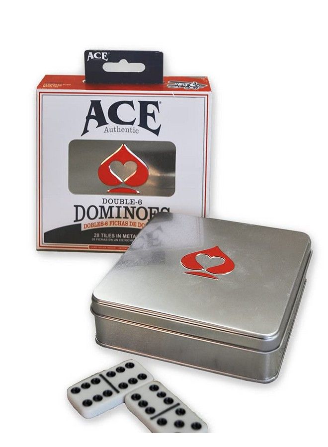 ACE Double Six Dominoes In Tin Case White  - Image 3