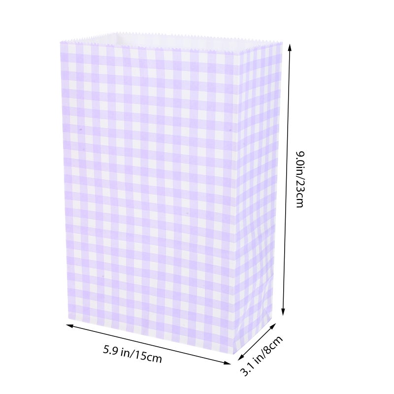 50 Pcs Colorful Checkered Party Package Bags for Cookies Candies and Chocolates Holiday Candy Food Container for Birthdays Weddings and Holidays - Image 3