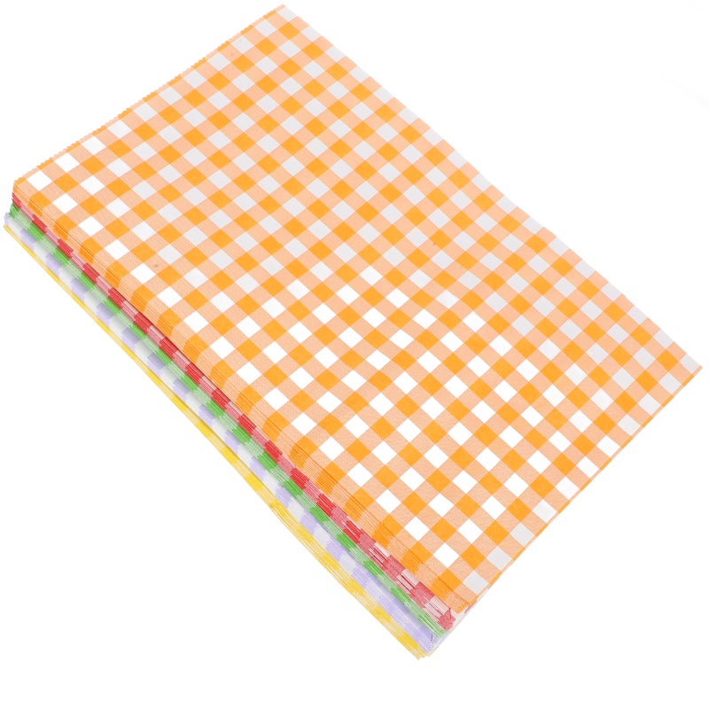 50 Pcs Colorful Checkered Party Package Bags for Cookies Candies and Chocolates Holiday Candy Food Container for Birthdays Weddings and Holidays - Image 5