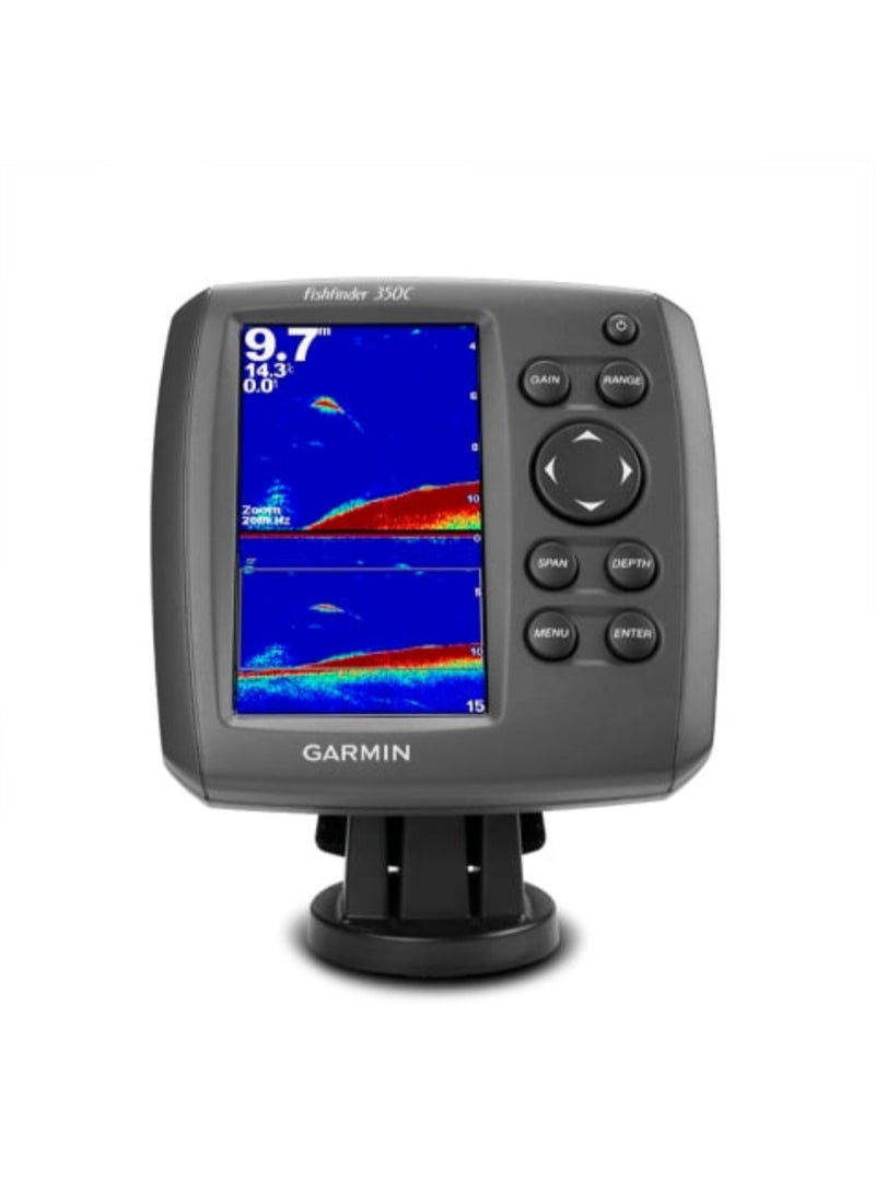 جارمين جهاز تحديد الأسماك 350C – جهاز سونار ملون عالي الدقة مع تتبع العمق والكشف عن الأسماك في الوقت الفعلي - Image 1