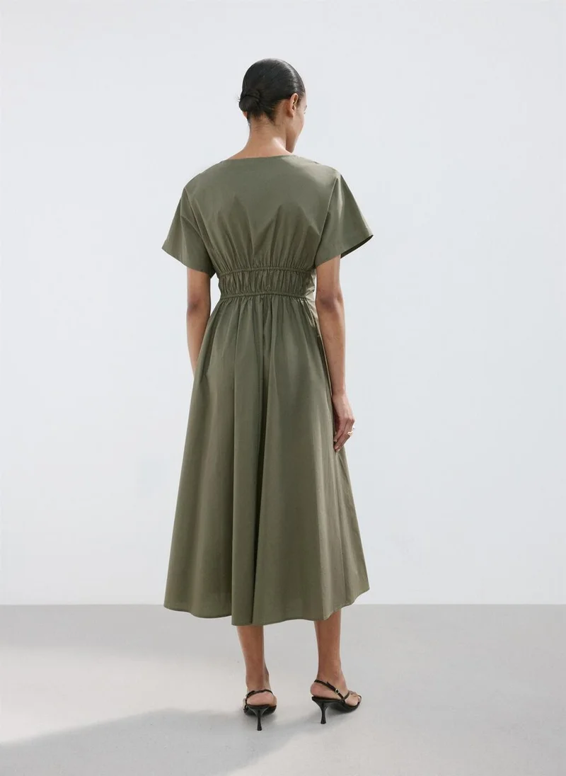 MANGO V-neck cotton dress