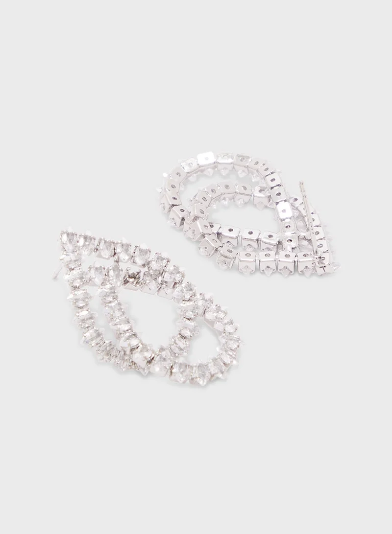Ella Limited Edition Silver Diamonte Stud Earrings for Women | Best Price UAE