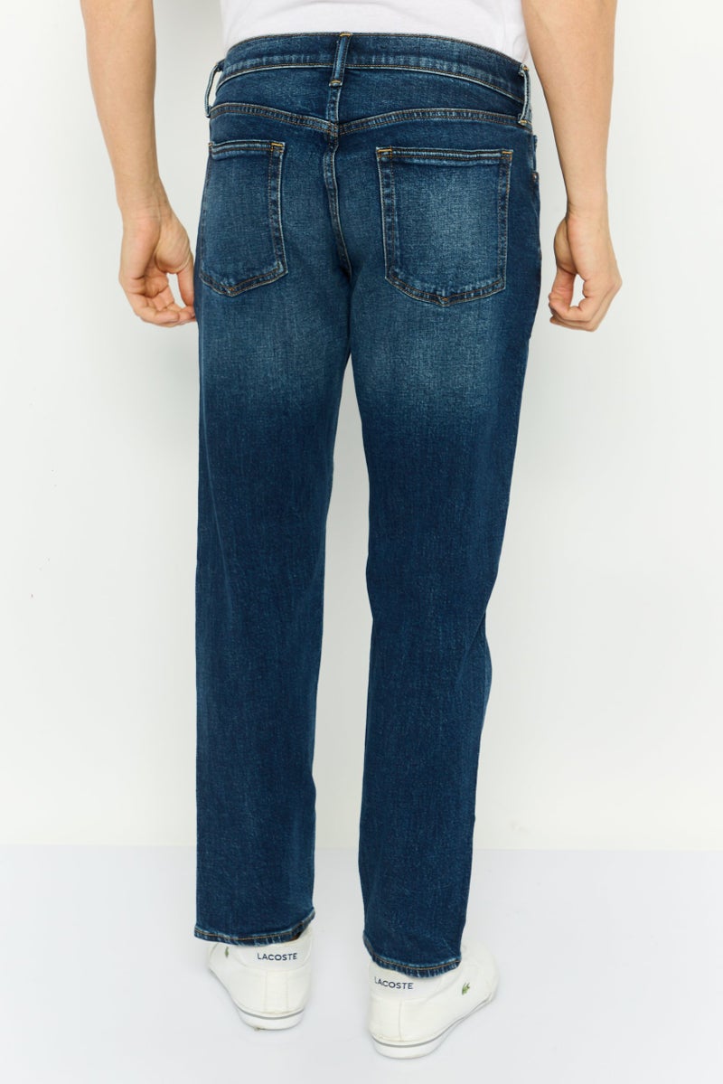 GAP Men Slim Fit Washed Stretchable Jeans, Navy - Image 2