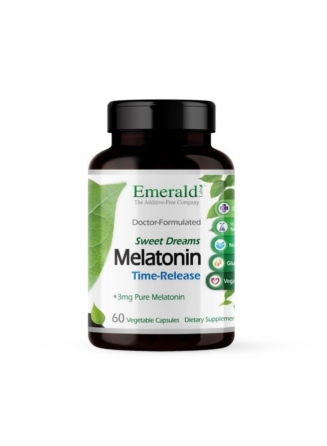 Emerald Labs EMERALD LABS Sweet Dreams Melatonin Time-Release - Melatonin Sleep Support Supplement - Supports Healthy Sleep Patterns - 60 Vegetable Capsules (Up to 60-Day Supply)  - Image 1