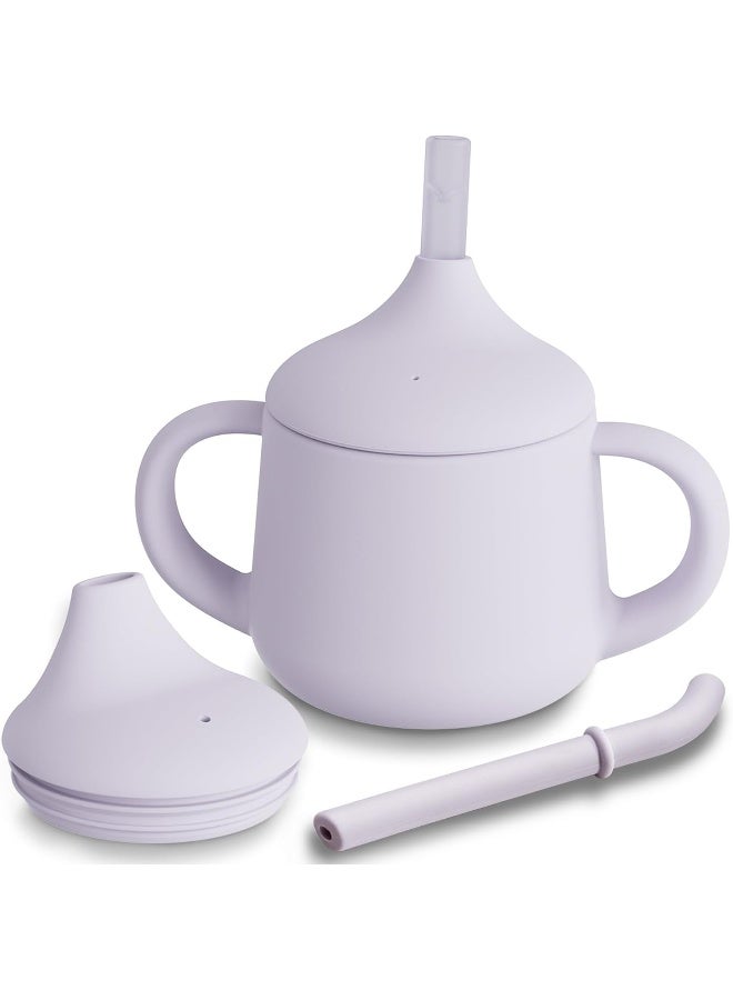 Moonkie Silicone Baby Sippy Cups | 3 Stages Training Cup Straw Cup for Infants Toddlers and Kid | 4 oz 1Pack - Image 1