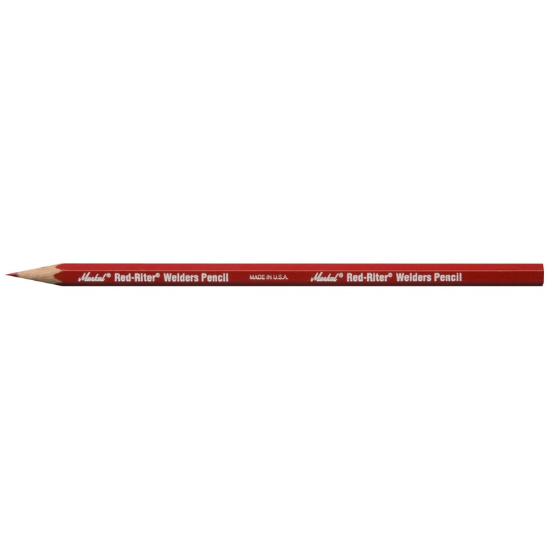 Markal 96100 Red-Riter Welders Pencil for Torch-Resistant Marks During Metal Layout and Fabrication, Red (Pack of 12) Made in USA - Image 1