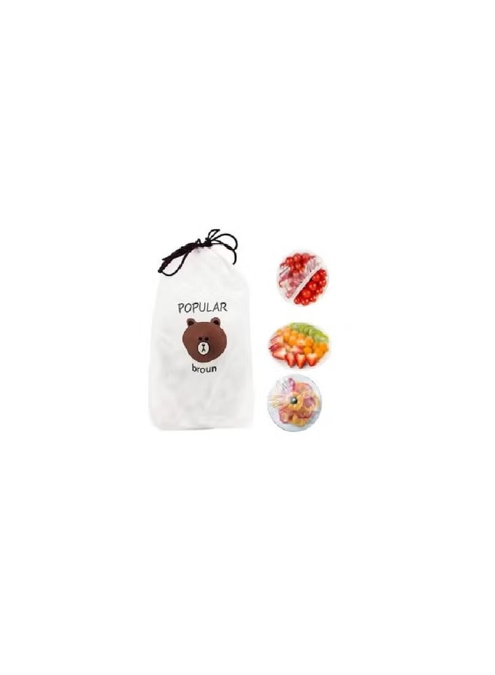 100 Plastic Bags With Flexible Edges To Cover Food Dishes - Image 1