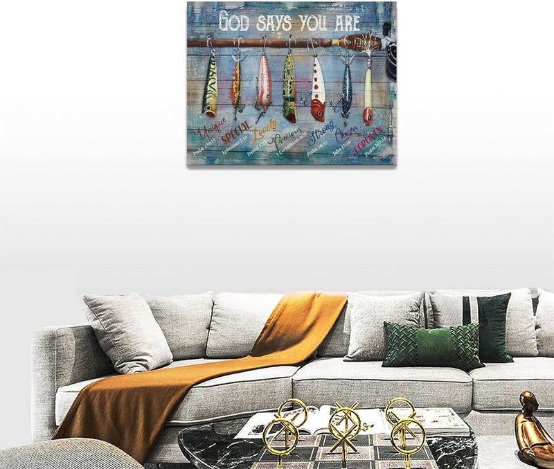 Tijuboni God Says You Are Motivational Fishing Wall Art - Image 5