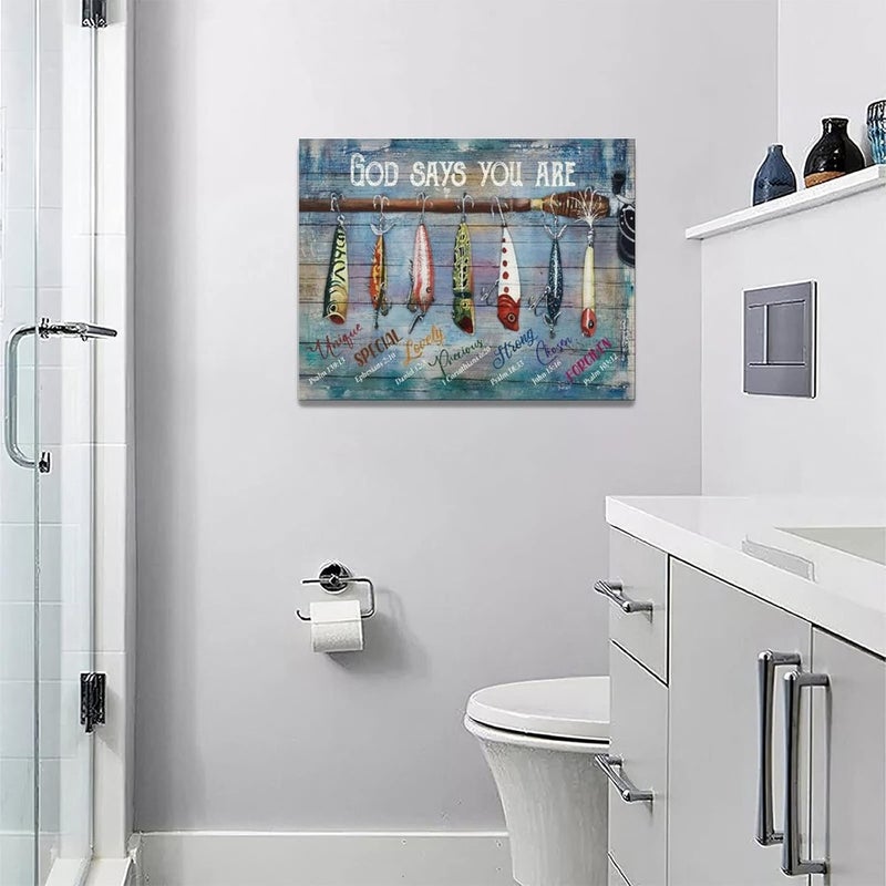 Tijuboni God Says You Are Motivational Fishing Wall Art - Image 2