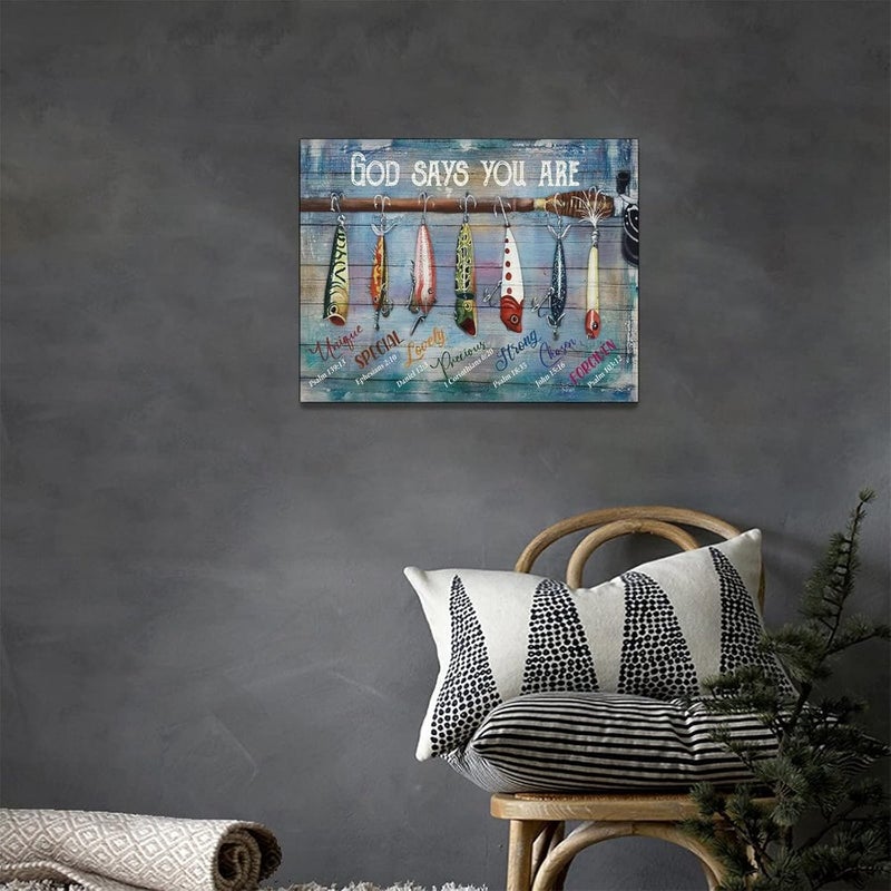 Tijuboni God Says You Are Motivational Fishing Wall Art - Image 3