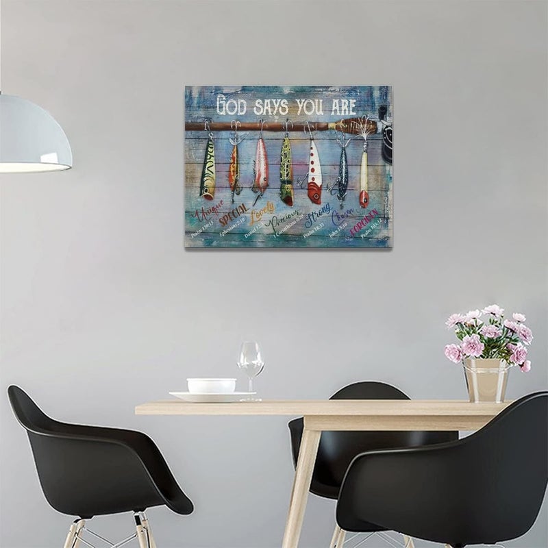 Tijuboni God Says You Are Motivational Fishing Wall Art - Image 4