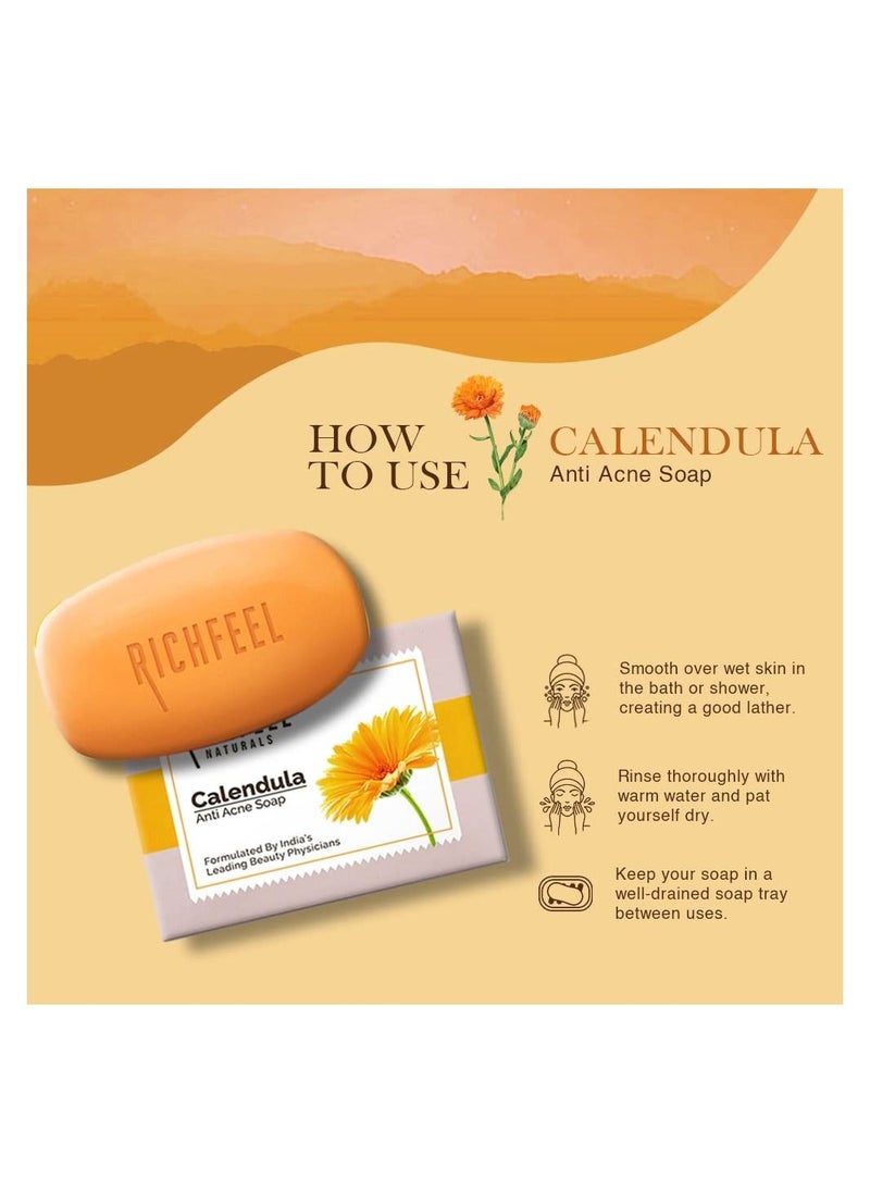 Richfeel Richfeel Calendula Anti Acne Soap  75 g Pack of 6  - Image 4