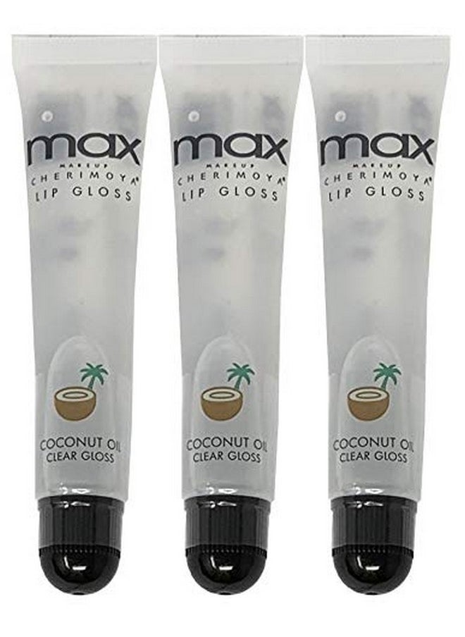 Cherimoya (3Pack) Max Makeup Lip Polish Coconut Oil Clear Gloss  - Image 2