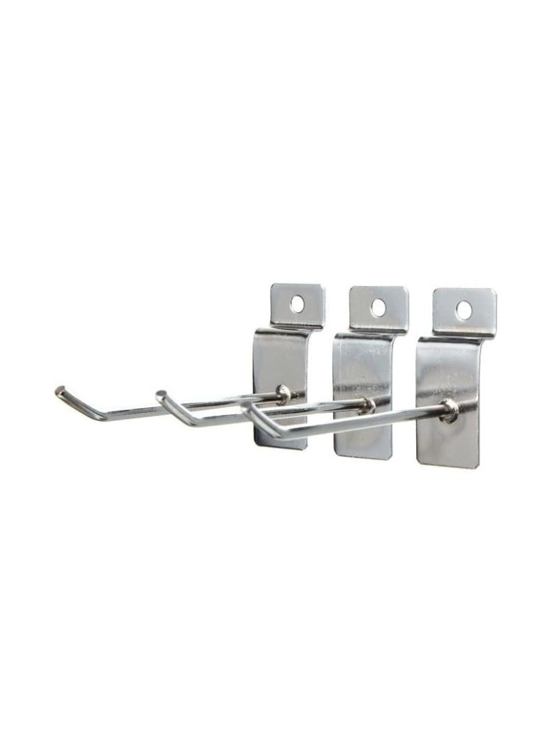 KNP KNP Chrome Plated Slide Board Assorted Slat wall Display Hooks for Panel, Single Rod Heavy Duty Metal Slat wall Hooks 6 cm  - Image 2
