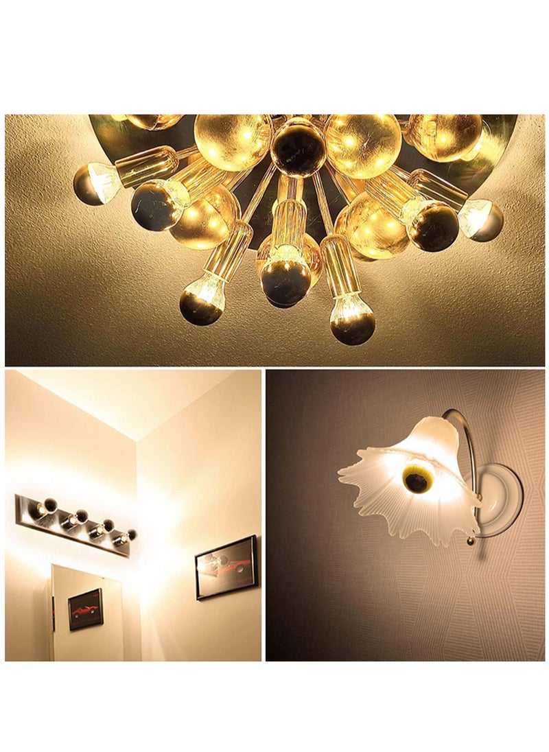 SYOSI - LED Bulbs 4W Half Chrome Silver LED Light Bulb G45/G14 E14 Dimmable Silver Tipped Vintage LED Filament Bulbs 40W Equivalent Warm White 2700K Decorative Globe Bulbs E14 Base LED Globe Bulb(4 Pack) - Image 1