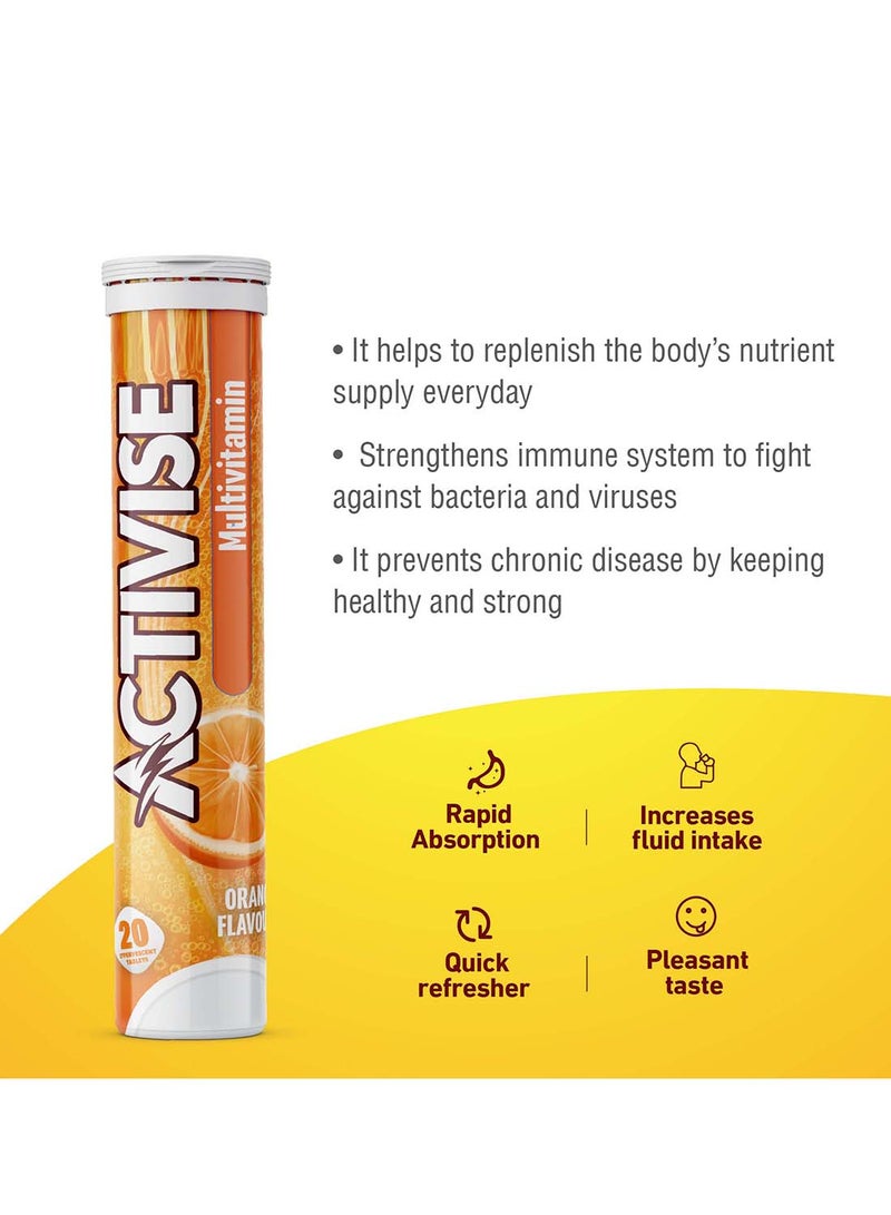 Activise Multivitamin Effervescent Tablets, Orange 20's - Image 2