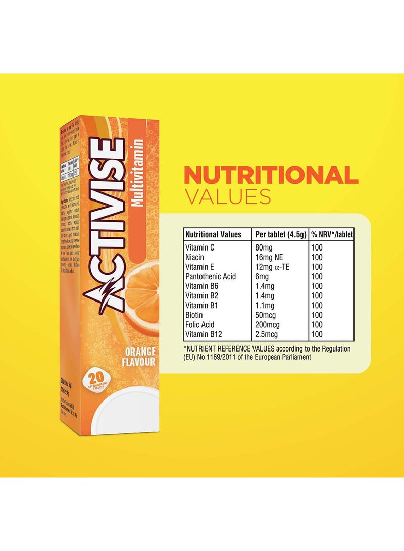 Activise Multivitamin Effervescent Tablets, Orange 20's - Image 3