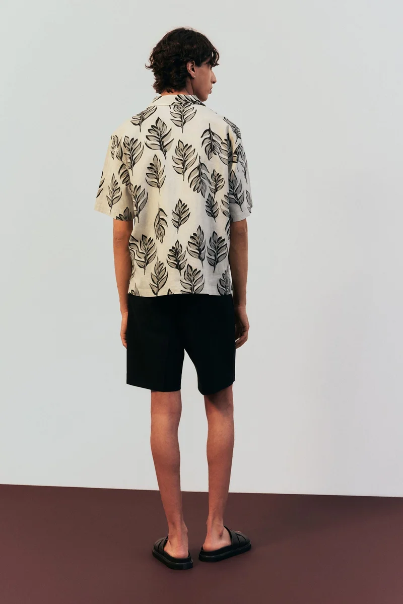 اتش اند ام Regular Fit Linen-blend resort shirt