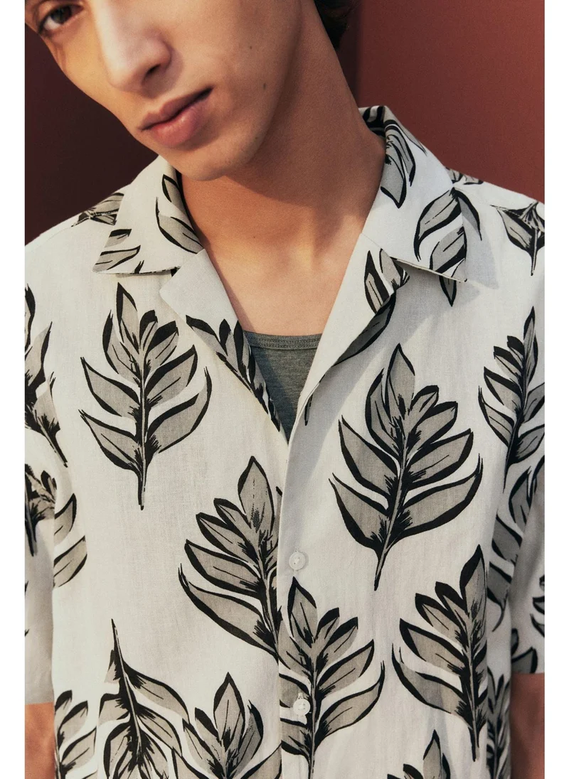 H&M Regular Fit Linen-blend resort shirt