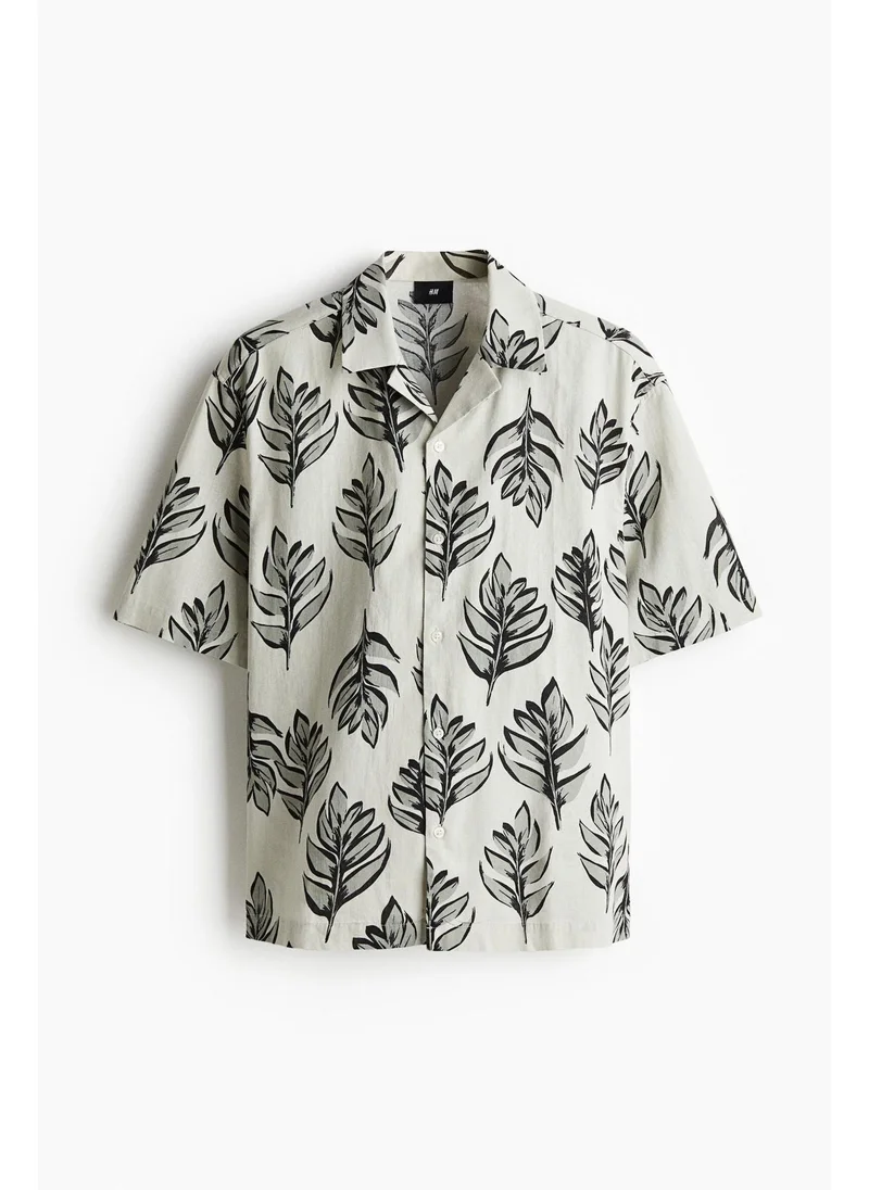 اتش اند ام Regular Fit Linen-blend resort shirt