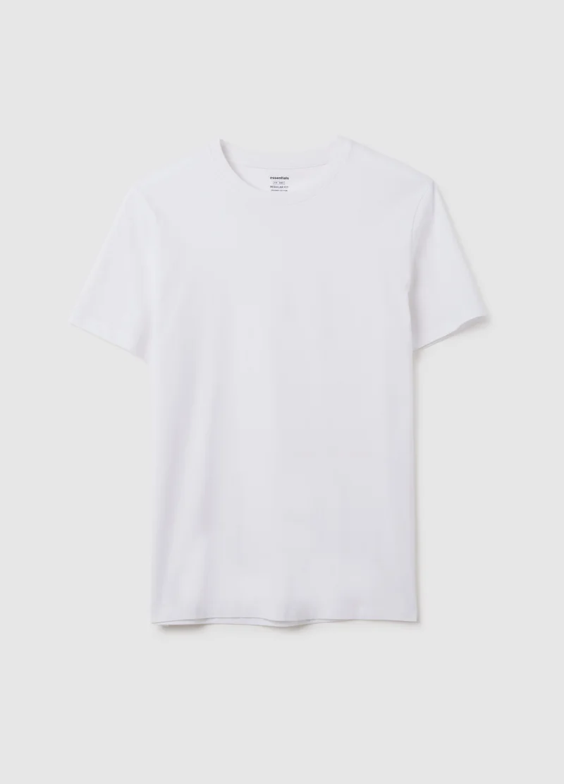 Ovs WHITE PURE COTTON REGULAR FIT T-SHIRT