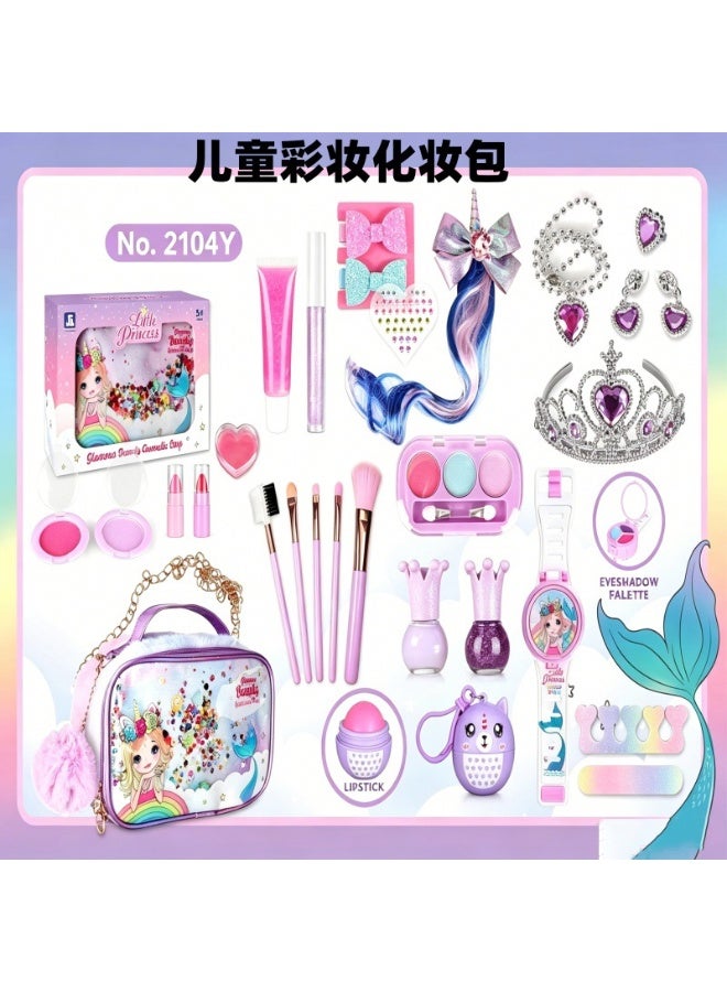 AM ANNA Kids Makeup Kit for Girls, Unicorn Makeup Set, Real Washable Make up Kit for Little Girl Princess Toddler Makeup for Kid Birthday Gifts Unicorn Toys for Girls - Image 1