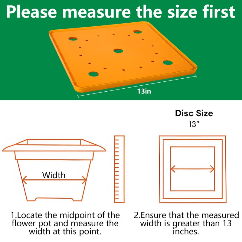 LFUTARI 13" Square Planter Insert, Reusable Large Plant Pots Insert with Liner and Drainage Holes, Plastic Pot Fillers for Indoor and Outdoor Plants Containers (16''-19'') - Image 4