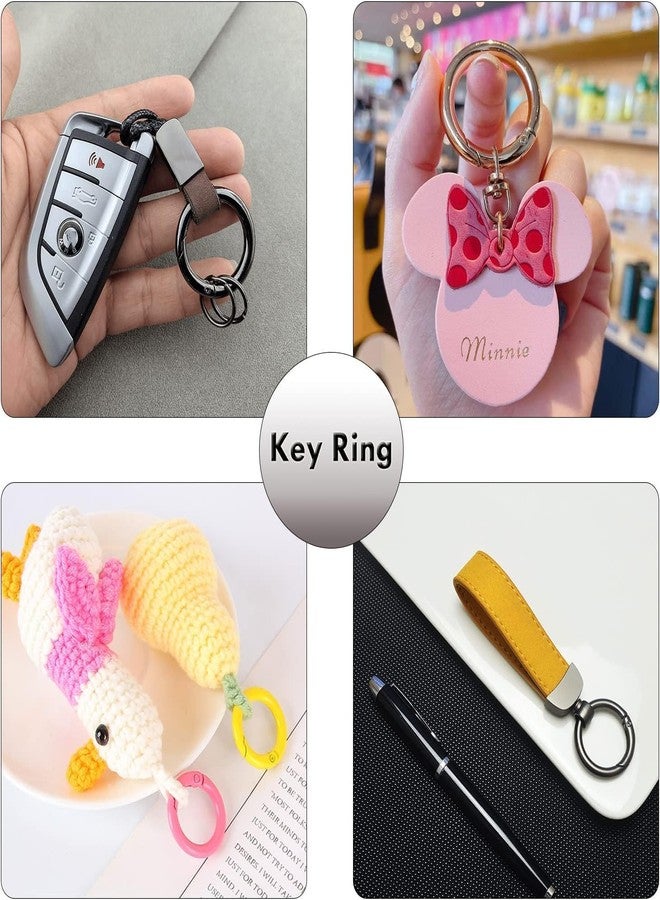 BetterJonny 30Pcs Metal Spring O Rings Round Carabiner Keyring, BetterJonny Colored 25mm Spring Keyrings Buckle Snap Clip Trigger for Keychain Bags Purse Craft DIY Accessories(Mixed Color) - Image 5
