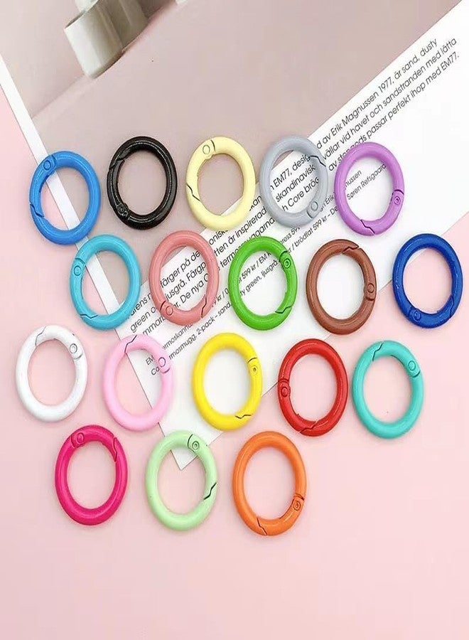BetterJonny 30Pcs Metal Spring O Rings Round Carabiner Keyring, BetterJonny Colored 25mm Spring Keyrings Buckle Snap Clip Trigger for Keychain Bags Purse Craft DIY Accessories(Mixed Color) - Image 3