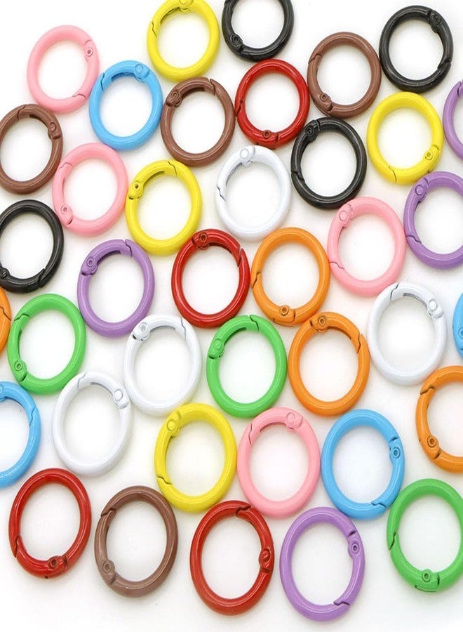 BetterJonny 30Pcs Metal Spring O Rings Round Carabiner Keyring, BetterJonny Colored 25mm Spring Keyrings Buckle Snap Clip Trigger for Keychain Bags Purse Craft DIY Accessories(Mixed Color) - Image 1