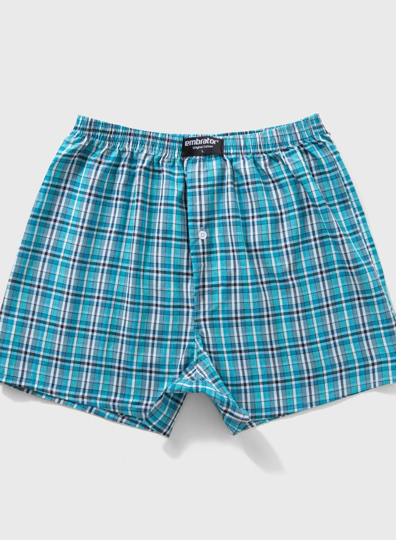 Embrator Pack of 3 Woven Classic Cotton Boxer Shorts for Men - Image 4