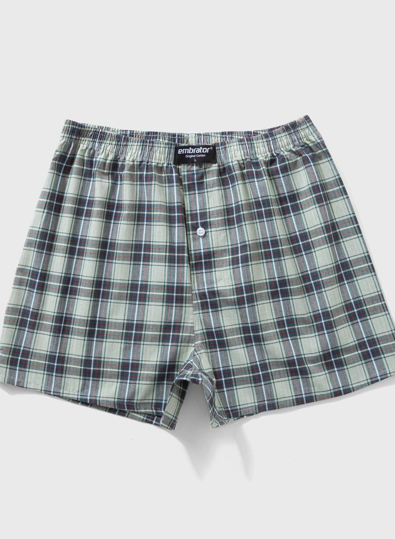 Embrator Pack of 3 Woven Classic Cotton Boxer Shorts for Men - Image 3