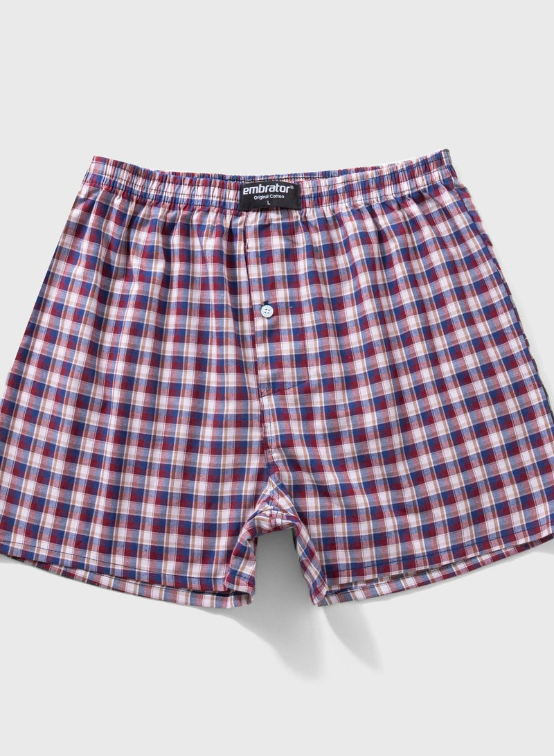 Embrator Pack of 3 Woven Classic Cotton Boxer Shorts for Men - Image 5